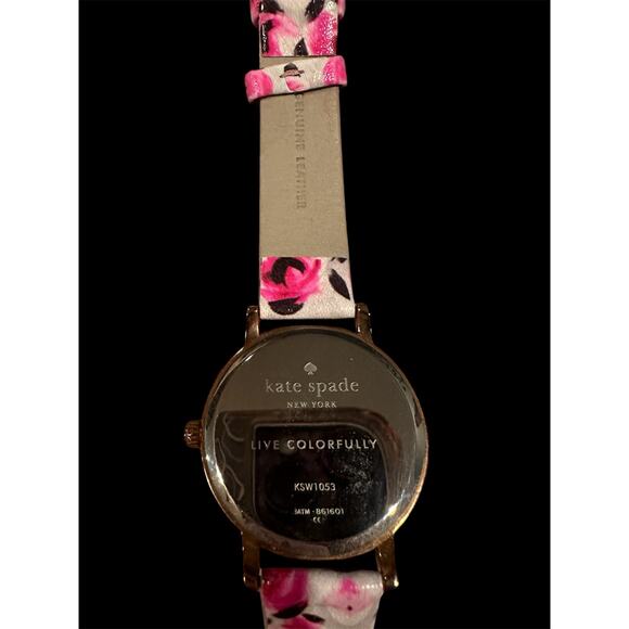 Kate Spade New York Metro Watch Floral Rose Band Pink and Gold Tones main image 6